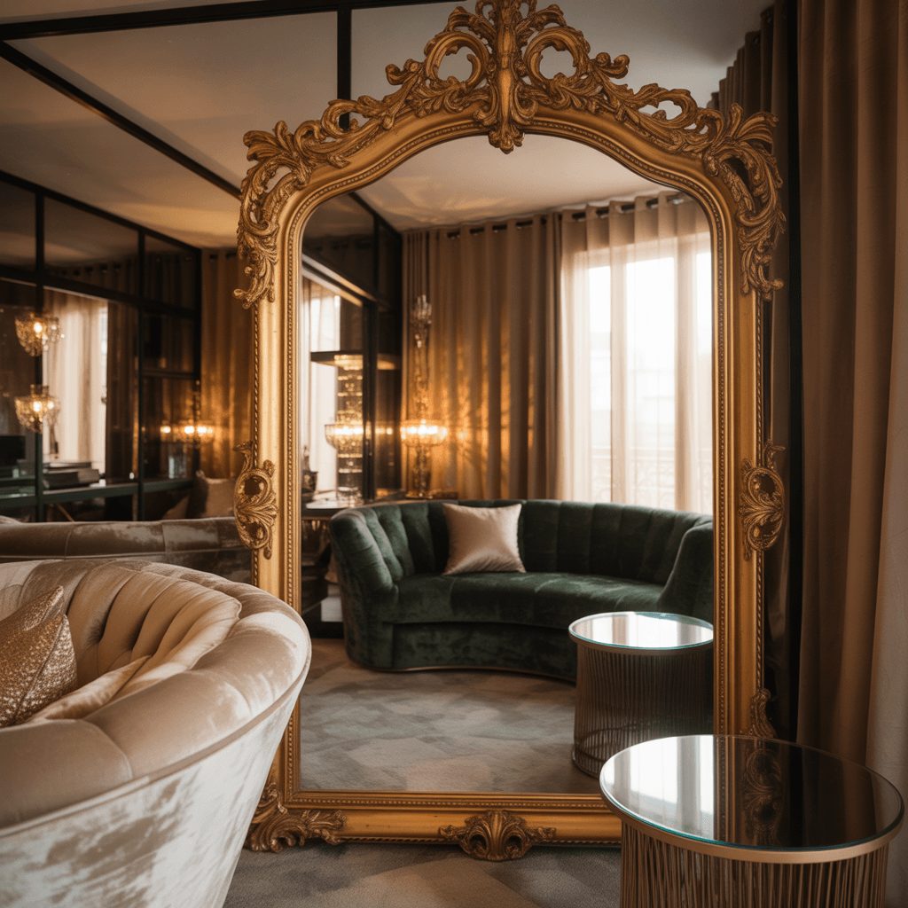 gold accents in small apartment glam decor