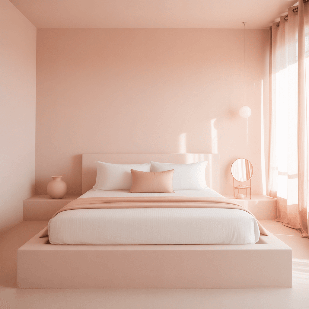 jelly blush color decor for minimal bedroom styling