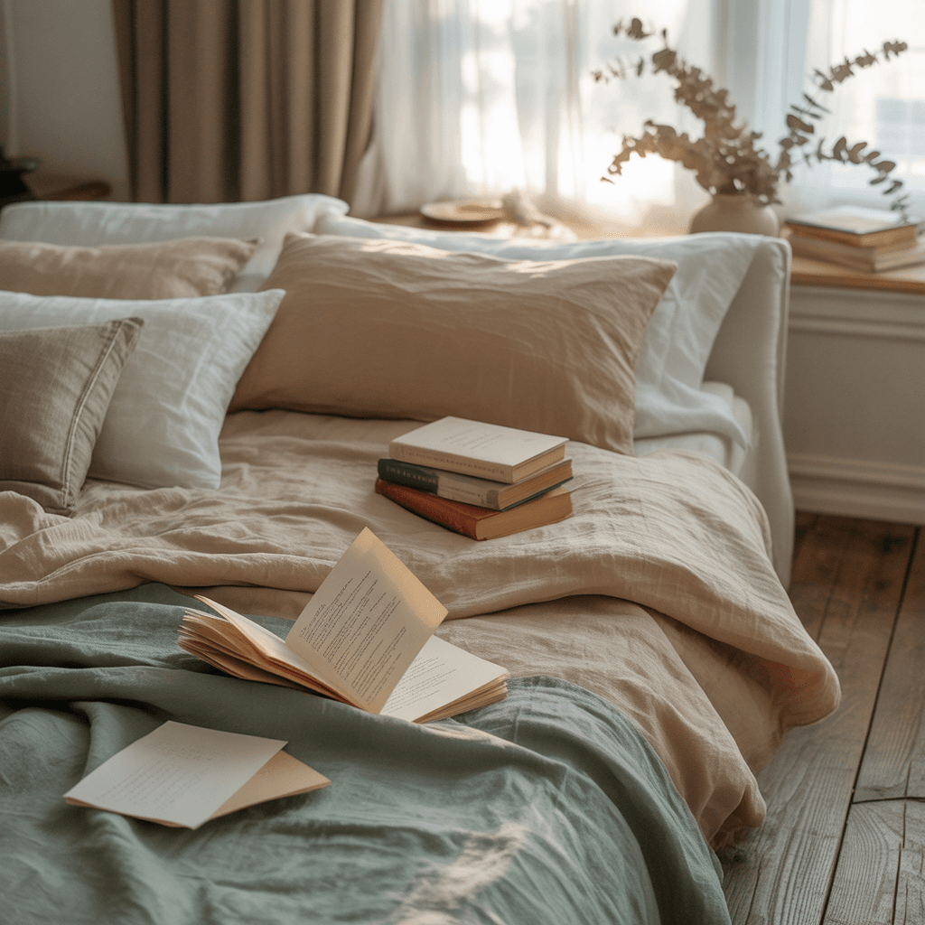 reading nook in calm poetcore home