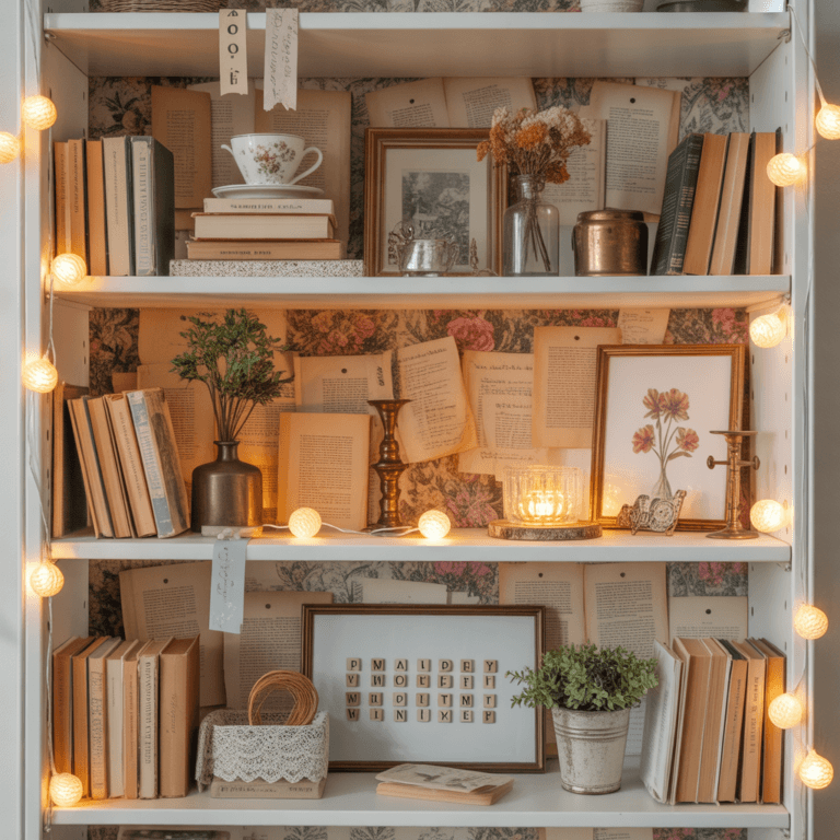 small space poetcore shelf styling ideas