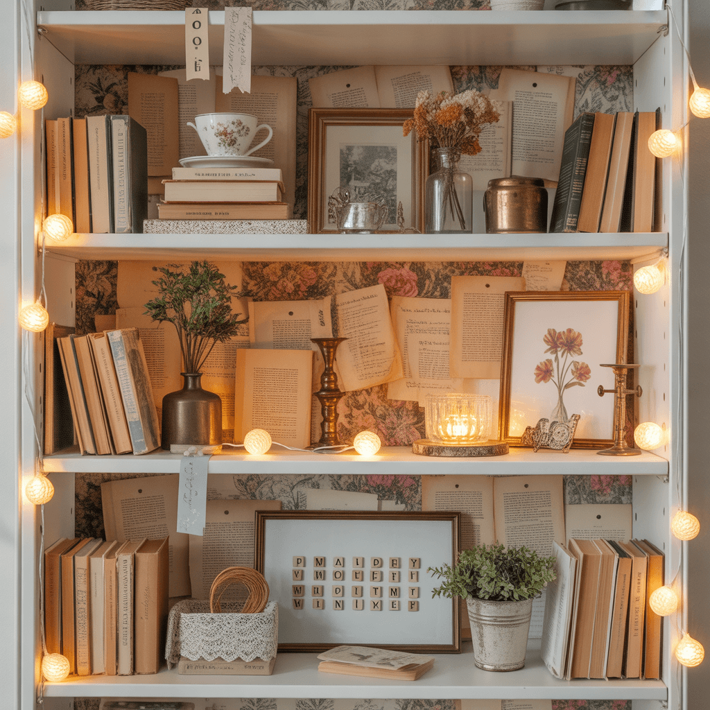small space poetcore shelf styling ideas