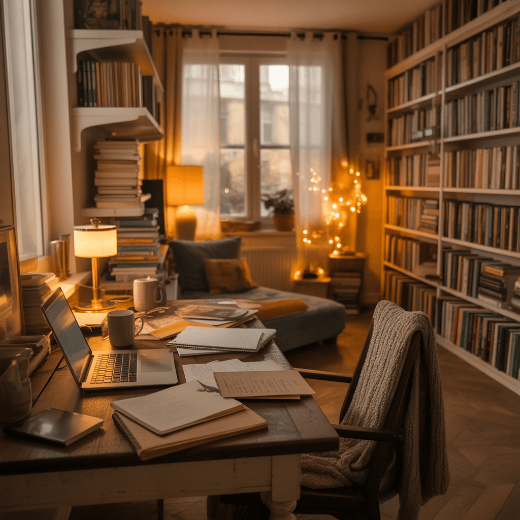 soft lighting for writer apartment decor